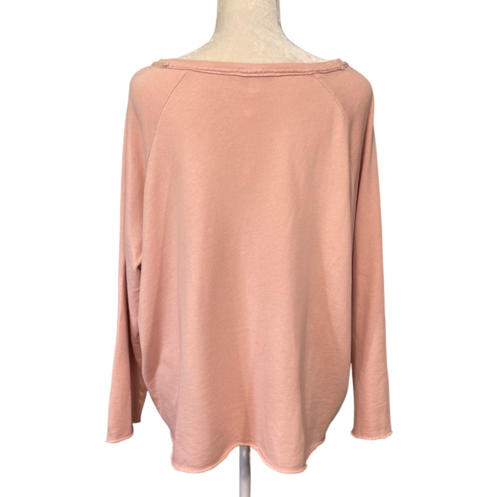 Eileen Fisher Organic Cotton Oversized Lightweight Sweatshirt Pink Size XL - Picture 4 of 7